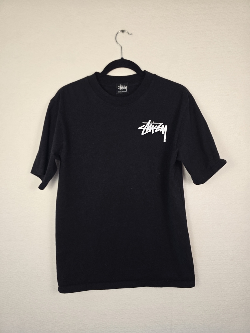 STUSSEY Black S Sleeve Cotton Tshirt. SPRING 20 INTERNATIONAL DESIGN GROUP. sz L - Picture 2 of 8